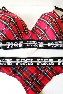 Victoria secret pink bra set 32D and M